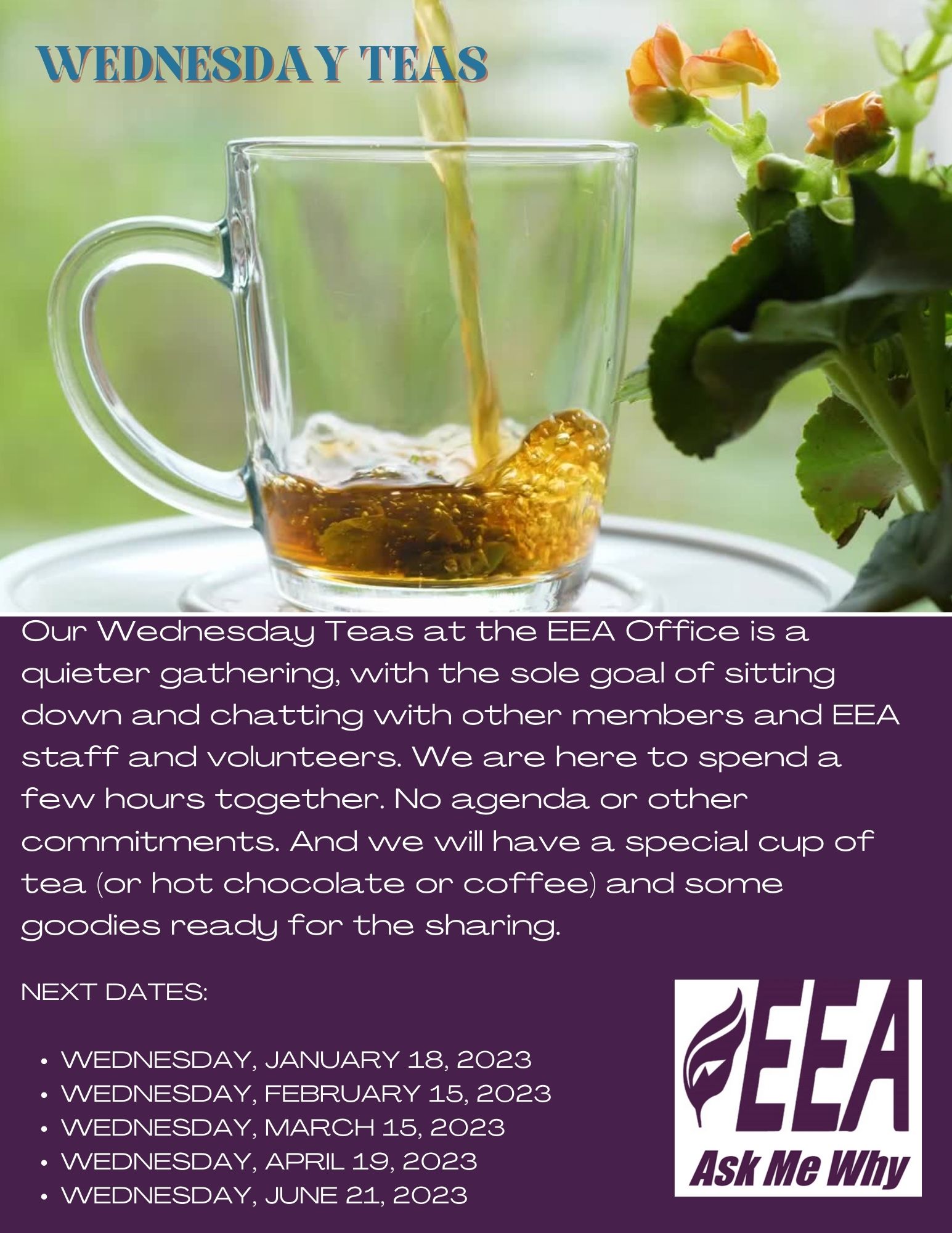 TEAS AT EEA OFFICE Edmonton Epilepsy Association